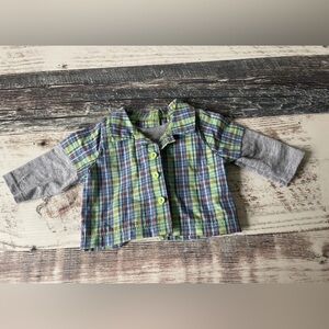 American Girl BITTY TWINS Doll Boy PLAID & DENIM Outfit - Plaid Shirt Top Only